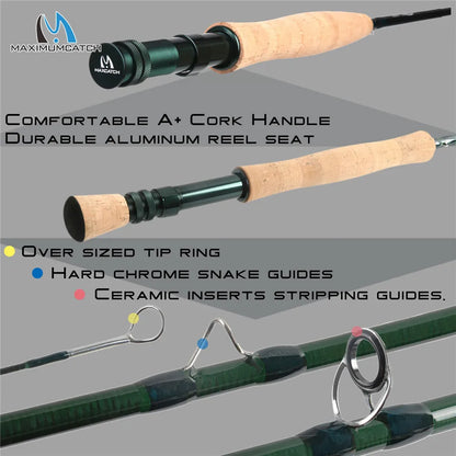 Maximumcatch Extreme 8.4ft/8.6ft/9ft/9.6ft/10ft Fly Rod 3-10wt Carbon Fiber Medium Fast Fly Fishing Rod