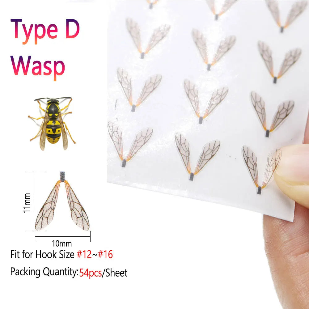 Bimoo Pre Cut Realistic Insect Wing Fly Tying Material Stonefly Mayfly Ladybug Wasp Cicada Bottle fly For Trout Fishing Lure