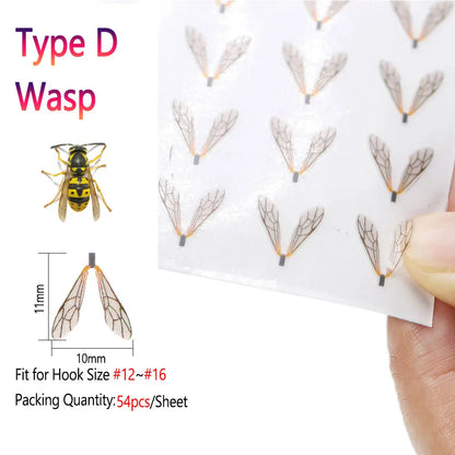 Bimoo Pre Cut Realistic Insect Wing Fly Tying Material Stonefly Mayfly Ladybug Wasp Cicada Bottle fly For Trout Fishing Lure