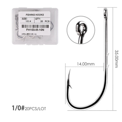 50 / 20 pcs Barbed Fishing Hooks Sea Worm Carp Single Circle Hook Set Fly Fishing Accessories Tackle Carbon Steel Fishhook