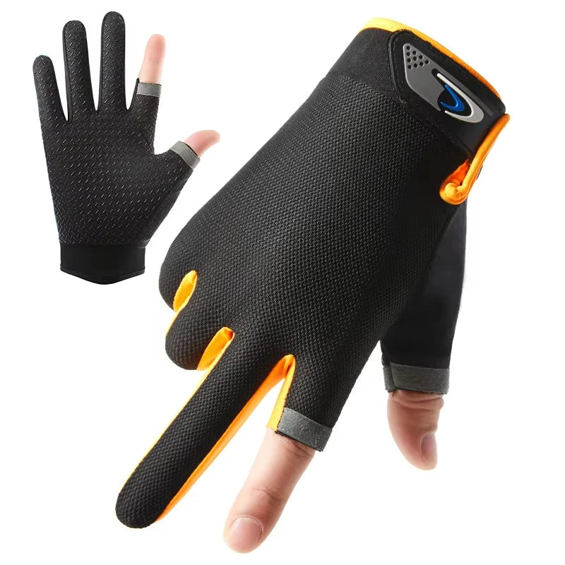 Ice Silk High-elastic Sunscreen Breathable Half-finger Gloves For Men&Women 1Pair Outdoor Thin Cycing Driving Fishing Gloves