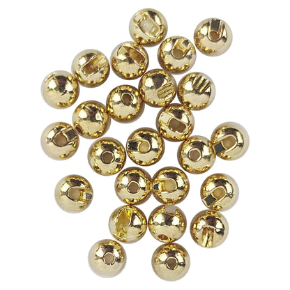 Aventik 25pc 2.5-4.5mm Fly Tying Head Slotted Tungsten Beads Fly Tying Material Nymph Head Ball Fishing Accessory