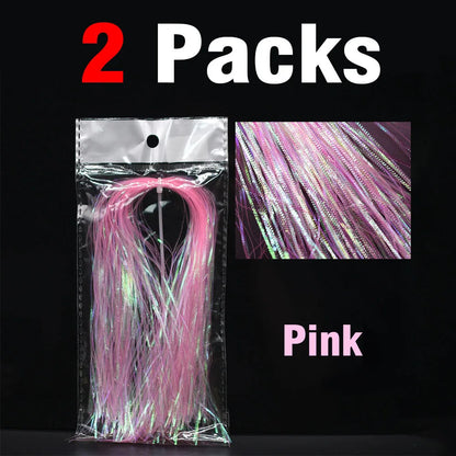 MNFT 2Packs 1mm Width Rainbow Corrugated Gliss Strands Simulates Fish Scales/Tentacles New Iridescent Flash Fly Tying Material