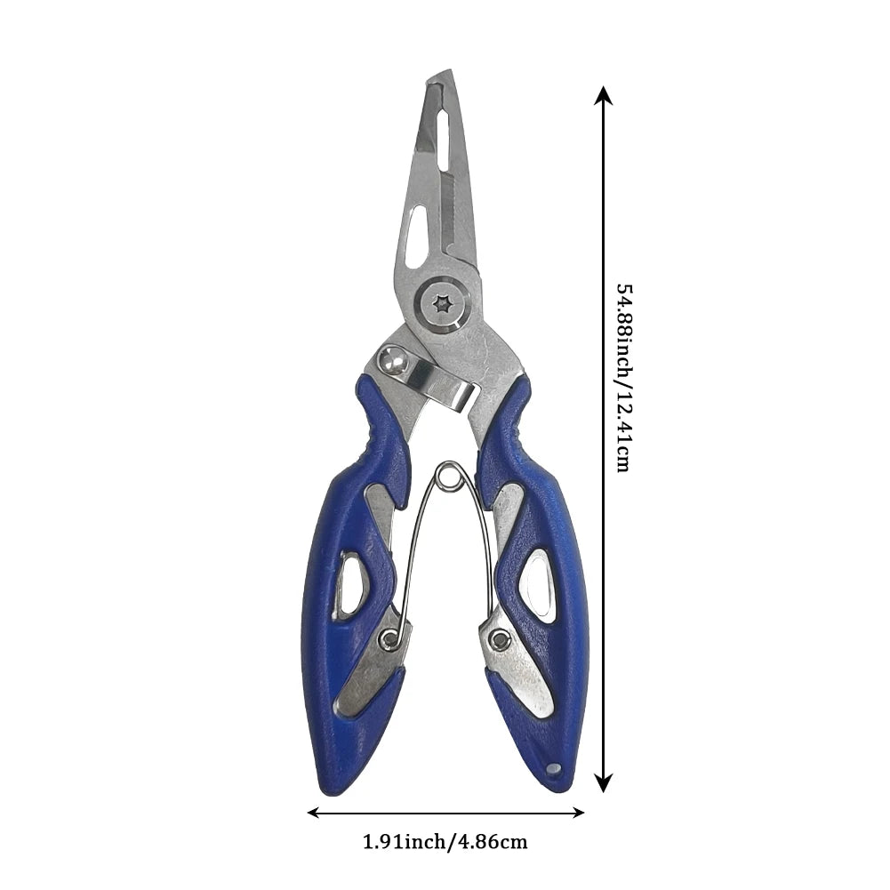 Fishing Lure Plier Scissors Return Spring Latch Bend Design Comfortable Handle Needle Nose Pliers Eagle Nose Pliers Orange