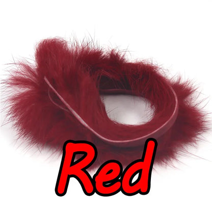 Bimoo 2pcs 5mm Wide Rabbit Fur Hare Zonker Strips for Fly Tying Material Streamer