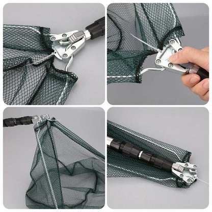 190cm/57cm Telescopic Landing Net Folding Fishing Pole Extending