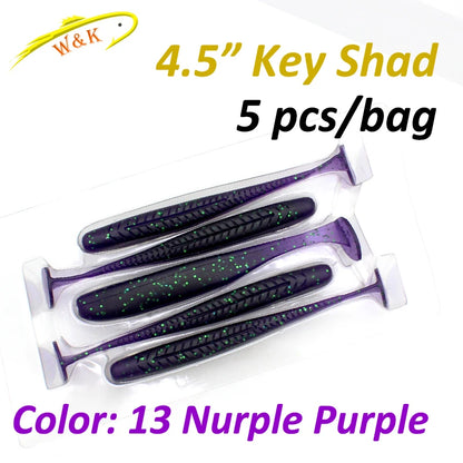 4.5 Inch Super Swimbait for Pike Bass Zander Fishing Shad at 5 PCS Texas RIG Soft Bait Colorfully Swing