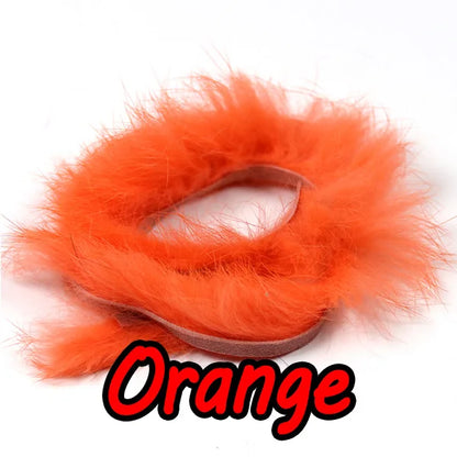 Bimoo 2pcs 5mm Wide Rabbit Fur Hare Zonker Strips for Fly Tying Material Streamer