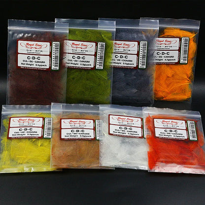 Premium fly tying duck CDC feathers Net 0.5gram Cul De Canard duck butt feathers dry fly wings fly tying materials