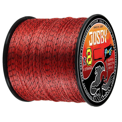 JOSBY Japan 8X 8 Strands Braided Fishing Line 100M 300M 500M Multifilament Speckled PE Wire Fly Sea Saltwater Freshwater Pesca