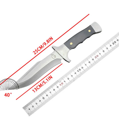 Rugged Outdoor Fixed Blade Knife with Sheath, Stainless Steel Straight Edge Utility Knife for Camping, Fishing