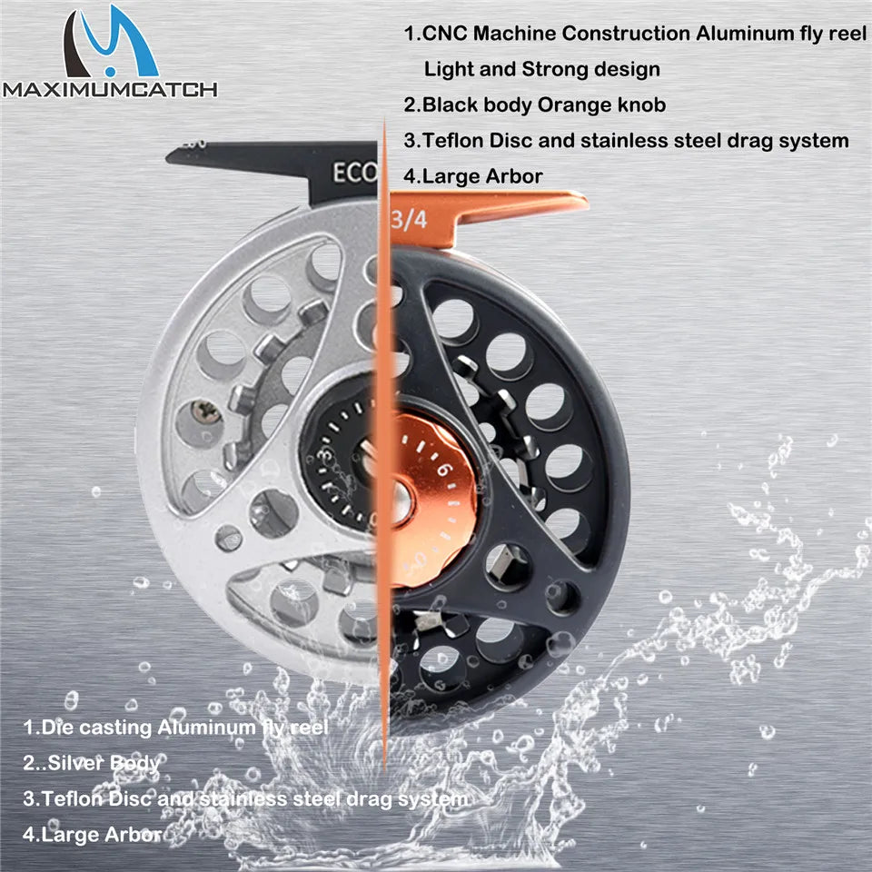 Maximumcatch High Quality ECO 2/3/4/5/6/7/8WT Fly Reel Large Arbor Aluminum Fly Fishing Reel Hand-Changed Fishing Reel