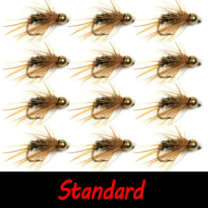 Bimo 12pcs 12# Brass Bead Head Prince Nymph Trout Fishing Flies Fast Sinking Nymph Fly