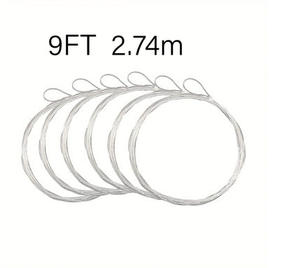 Aventik 9ft 12ft 15ft PreTied Loop Clear Tapered Fly Fishing Leader Line Made Of Nylon 6pcs