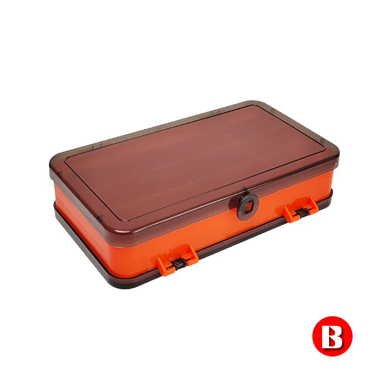 Double Sided Tackle Box, 24-36 Compartments Portable Fishing Box with Adjustable Dividers for Easy Bait & Lure Organization, ABS