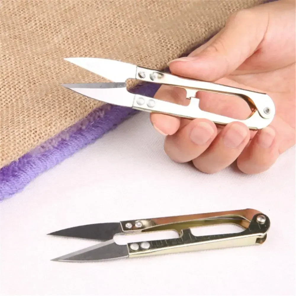 1pcs High Carbon Steel Shear Fish Line Scissors 15g 10.5cm U-shaped Fishing Line Fly Tying Tool Tackle Gear Scissors Sewing