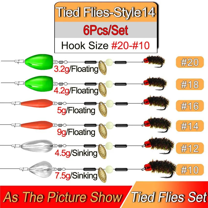 Ready Tied Flies Set with Spinners Spoon/Thrower For Trout Fishing for Fly Fishing Normal Rod/Reel Fishing Lure Artificial Bait