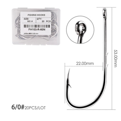 50 / 20 pcs Barbed Fishing Hooks Sea Worm Carp Single Circle Hook Set Fly Fishing Accessories Tackle Carbon Steel Fishhook