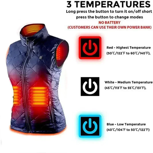 Dual switch Heating Vest Autumn and Winter Cotton Vest USB Infrared Electric Heating suit Flexible Thermal Vest