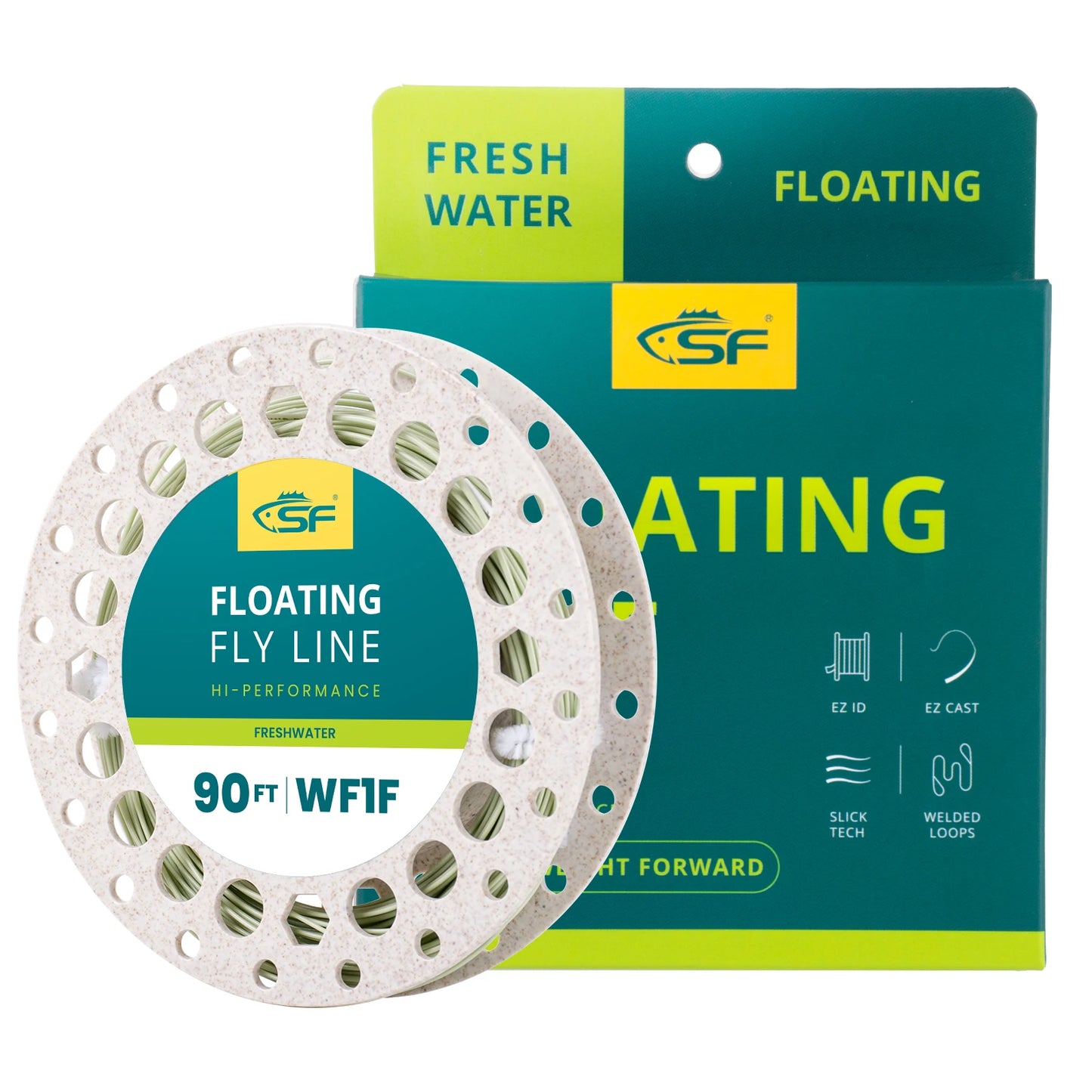 SF 90FT All-Viz Bi-Colour Fly Fishing Line WF2 3 4 5 6 7 8F Weight Forward Floating Fly Line with Welded Loop