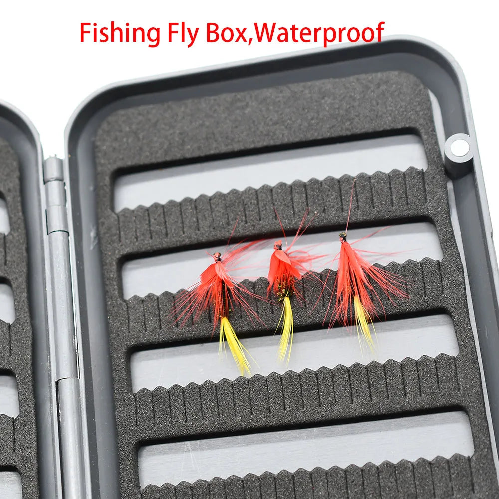 MNFT Fly Fishing Case Waterproof Lightweight Fishing Tackle Hooks Box Fishing Tackle Boxes L&S Size