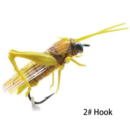 2# 6# Insect Fishing Lures Grasshopper Fishing Bait Hard Artificial Baits Road Simulation Fly Fishing Bass Lure Fishing Tackle
