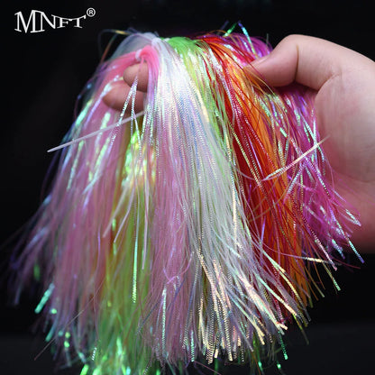 MNFT 2Packs 1mm Width Rainbow Corrugated Gliss Strands Simulates Fish Scales/Tentacles New Iridescent Flash Fly Tying Material