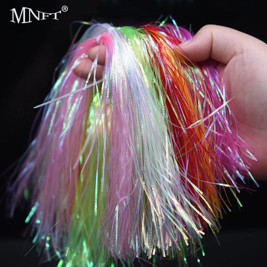 MNFT 2Packs 1mm Width Rainbow Corrugated Gliss Strands Simulates Fish Scales/Tentacles New Iridescent Flash Fly Tying Material