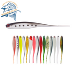 4pcs 115mm 7g 3d Eyes Painting Swimming Bait Wobbblers Long Split Fork Tail Soft Lure Set