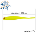 4pcs 115mm 7g 3d Eyes Painting Swimming Bait Wobbblers Long Split Fork Tail Soft Lure Set