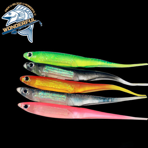 Soft Rainbow Fishing Lure 3g 95mm 4pcs/bag