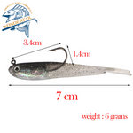 Long Casting 3D Eyes Fork Tail Fishing Soft Plastic Lure with Lead 5pcs/bag