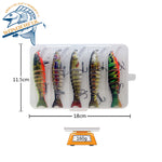 Minnow Freshwater Wobblers Multi Jointed Lures 4pcs/box