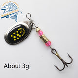 60mm 4g Hard Metal Freshwater Bass Zander Sequin Spoon Wobbler Fishing Spinner Bait With Treble Hooks