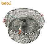 Aquaculture Trap Plastic Coated Folding Fishing Trap Crab Shrimp Lobster Nets Spring Loaded