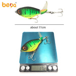 Fishing Lures with Rotating Spins Tail Topwater Bait with Barb Treble Hooks lure