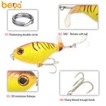 Fishing Lures with Rotating Spins Tail Topwater Bait with Barb Treble Hooks lure