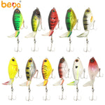 Fishing Lures with Rotating Spins Tail Topwater Bait with Barb Treble Hooks lure